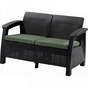 Kerti rattan kanapé 2 üléses CORFU Szerelem Seat (barna) DEO1