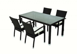Kerti rattan meghatározott NAPOLI II. 1 + 4 (Brown) DEOKORK