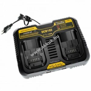Helyettesítõ dupla akkutöltõ Dewalt 12-20V Li-Ion akkuhoz + USB töltés