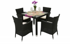 Garden rattan szerelvény MODENA I 1 + 4 (fekete) DEOKORK