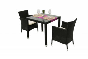 Garden rattan szerelvény MODENA I. 1 + 2 (fekete) DEOKORK