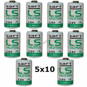 50x Saft lithium elem  LS14250 1/2AA 3