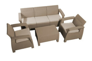 Kerti rattan meghatározott CORFU LOUNGE MAX cappuccino DEO1