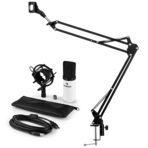 Auna auna MIC-900WH USB mikrofon szett V3 kondenzátoros mikrofon + mikrofontartó kar