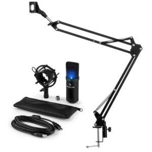Auna auna MIC-900B-LED USB mikrofon szett V3 kondenzátoros mikrofon + mikrofontartó kar