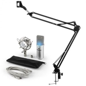 Auna auna MIC-900S-LED USB mikrofon szett V3 kondenzátoros mikrofon + mikrofontartó kar