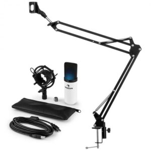 Auna auna MIC-900WH-LED USB mikrofon szett V3 kondenzátoros mikrofon + mikrofontartó kar
