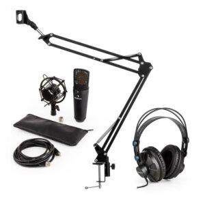 Auna auna MIC-920B USB mikrofon szett V3 fejhallgató