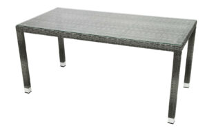 Kerti rattan asztal NAPOLI 160x80 cm (szürke) DEOKORK