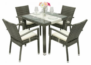 Kerti rattan szett NAPOLI I. 1 + 4 (szürke) DEOKORK
