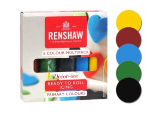 Színes hengerelt fondant készlet öt alapszínből - Renshaw Renshaw