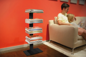 Magazinok könyvtára 4 polcos RADIUS DESIGN (BOOKSBAUM MAGAZINE STAND SMALL fekete 738A) fekete Radius design cologne