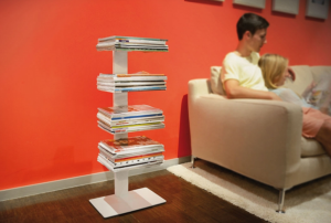 Magazinok könyvespolca 4 polcos RADIUS DESIGN (BOOKSBAUM MAGAZINE STAND SMALL white738B) fehér Radius design cologne