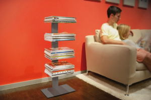 Magazinok könyvtára 4 polcos RADIUS DESIGN (BOOKSBAUM MAGAZINE STAND SMALL ezüst 738C) ezüst Radius design cologne