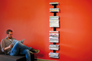 Magazinok könyvtára 8 polcos RADIUS DESIGN (BOOKSBAUM MAGAZINE WALL BIG fekete 746A) fekete Radius design cologne
