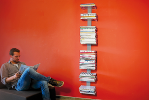 Magazinok könyvtára 8 polcos RADIUS DESIGN (BOOKSBAUM MAGAZINE WALL BIG ezüst 746C) ezüst Radius design cologne