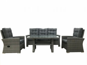 Rattan készlet COLUMBIA 1 + 2 + 1 (szürke)