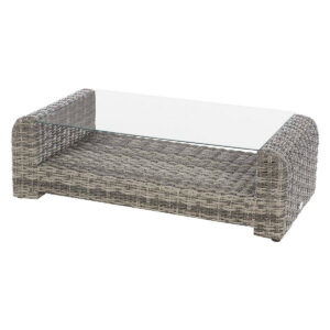 Rattan dohányzóasztal BORNEO 122 x 62 cm (szürke)
