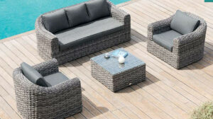 Rattan készlet BORNEO 5 fő számára (szürke)