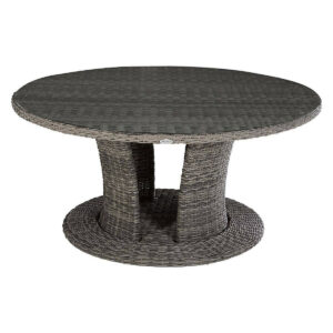 Rattan étkezőasztal BORNEO átmérője 160 cm (szürke)