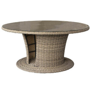Rattan étkezőasztal BORNEO átmérője 160 cm (barna)