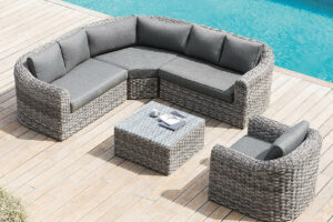 Rattan készlet BORNEO 6 fő számára (szürke)