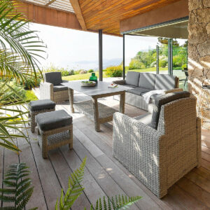 Rattan SANTORINI készlet 7 ember számára (szürke)