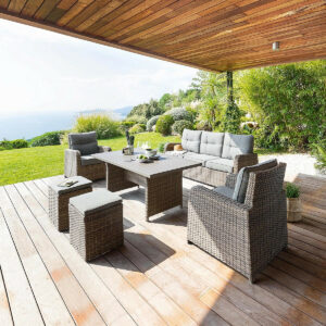 Rattan RHODOS készlet 7 ember számára (barna)