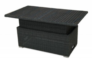 Rattan asztali kihúzható étkező / tároló 140 x 80 cm SEVILLE (antracit)