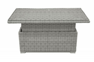 Rattan asztali kihúzható étkező / tároló 140 x 80 cm SEVILLE (szürke)