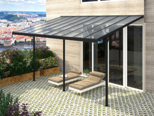 Pergola 618 x 305 cm (fekete átlátszó polikarbonát)