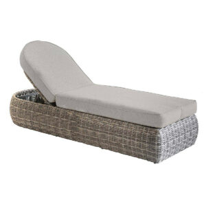 Rattan nyugágy állítható párnázat 198 x 68 cm BORNEO (barna)