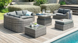 Rattan moduláris készlet BORNEO 8 fő részére (szürke)