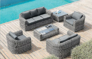 Rattan BORNEO moduláris készlet 7 fő részére (szürke)