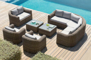 Rattan moduláris készlet BORNEO 9 fő részére (barna)