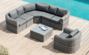 Rattan moduláris készlet BORNEO 6 fő részére (szürke)