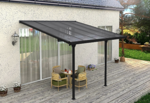 Pergola 314 x 305 cm (fekete szürke polikarbonát)