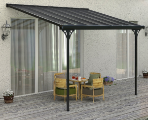 Pergola 436 x 305 cm (fekete szürke polikarbonát)