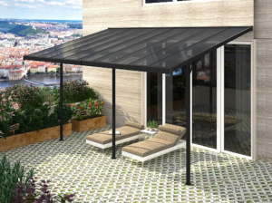 Pergola 557 x 305 cm (fekete szürke polikarbonát)