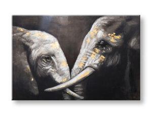 Kézzel festett kép ELEFÁNTOK 1 részes CWFAN083 - 120x80 cm