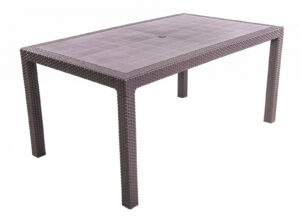 Kerti asztal mesterséges rattan MANHATTAN 161x95 cm-es (barna) DEO1