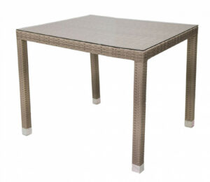 Kerti rattan asztal NAPOLI 80x80 cm-es (szürke-bézs) DEOKORK