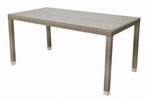 Kerti rattan asztal NAPOLI 160x80 cm (szürke-bézs) DEOKORK