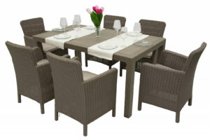 Garden rattan szerelvény DANTE 1 + 6 (cappuccino) DEO1