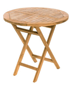 Kerti összecsukható asztal ELEFÁNTCSONT ⌀ 80 cm (Teak) DEOKORK