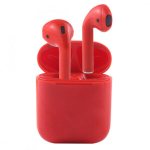 I7S páros bluetooth headset töltő tokkal -piros-