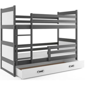 Gyerek emeletes ágy RICO 200x90 cm Szürke Fehér BMS