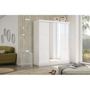 Viviana Gardróbszekrény (180 cm) Szürke / Fehér Furniture