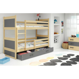 Gyerek emeletes ágy RICO 160x80 cm Fenyő Szürke BMS