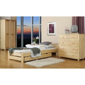 Emelt masszív ágy ágyráccsal 90x200 cm Fenyő Home Line